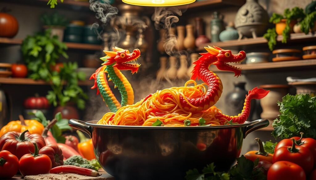 dragon bread noodles cooking