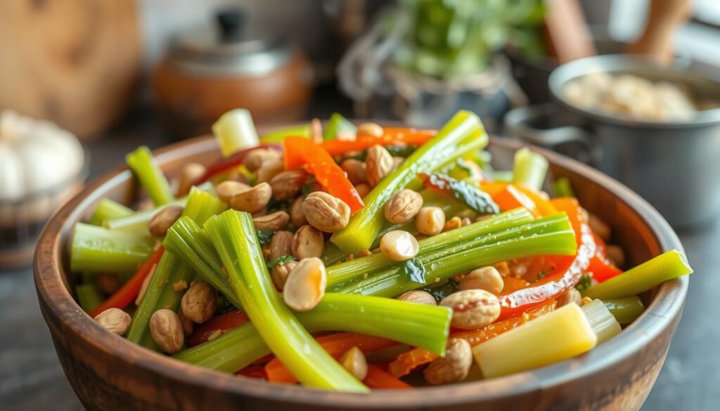 flavorful peanut celery stir-fry