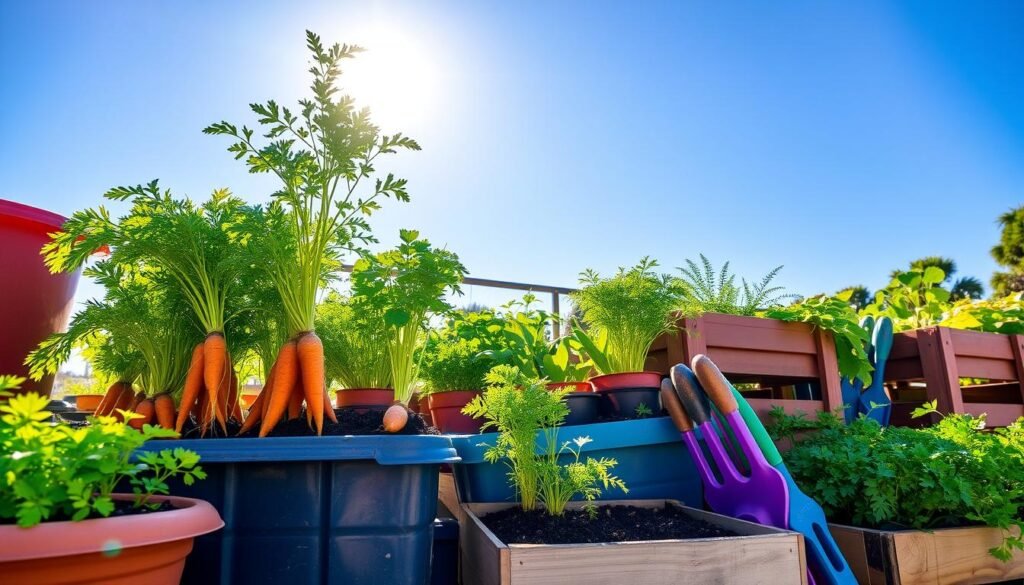 growing carrots in containers