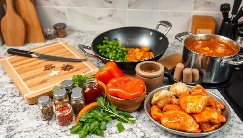 kitchen equipment for traditional chinese curry dish