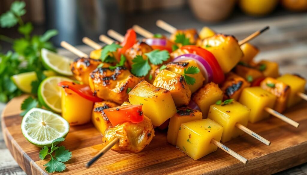 pineapple chicken skewers