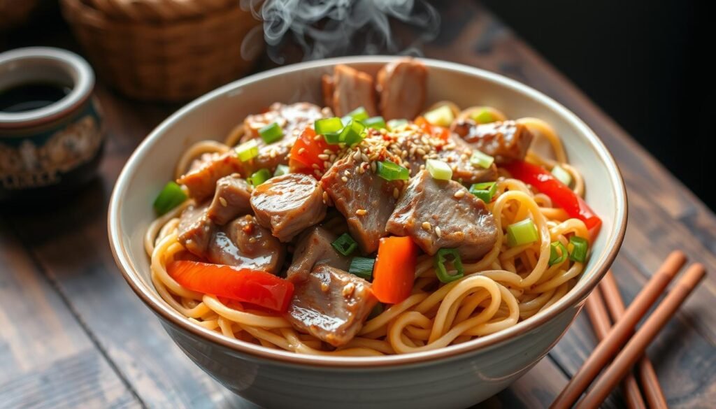 quick pork noodle stir-fry