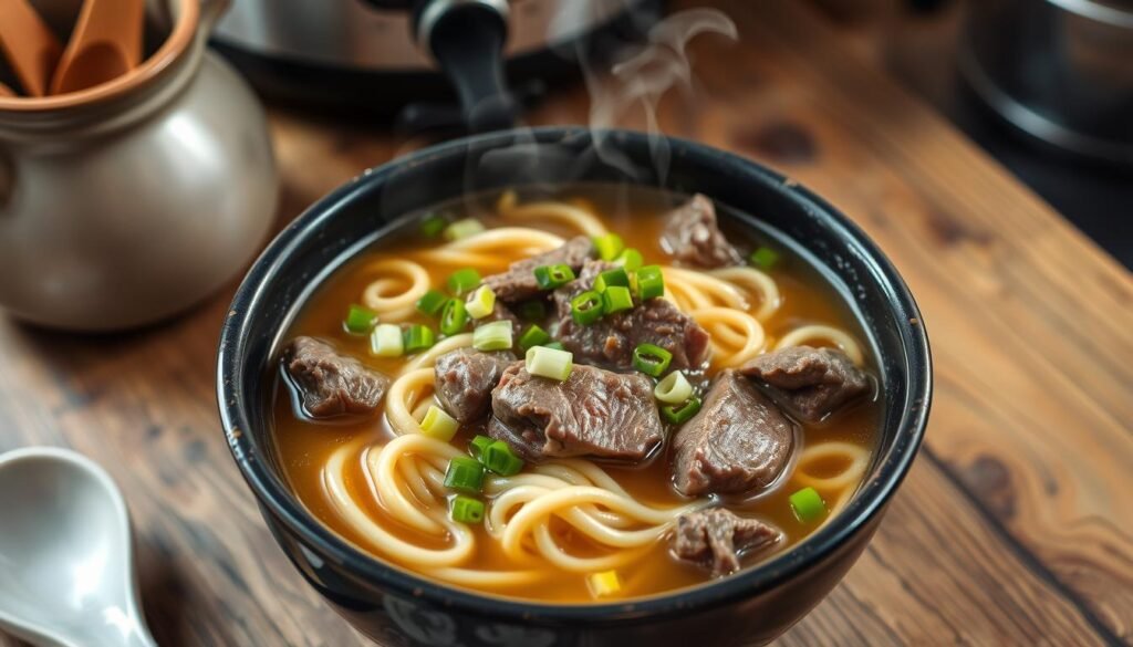 slow cooker beef noodle soup