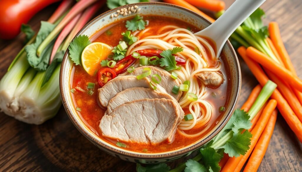 spicy pork noodle soup